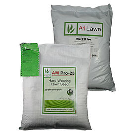 AM Pro-25 Tough Hard Wearing Lawn Grass Seed with Weed, Feed & Moss Killer