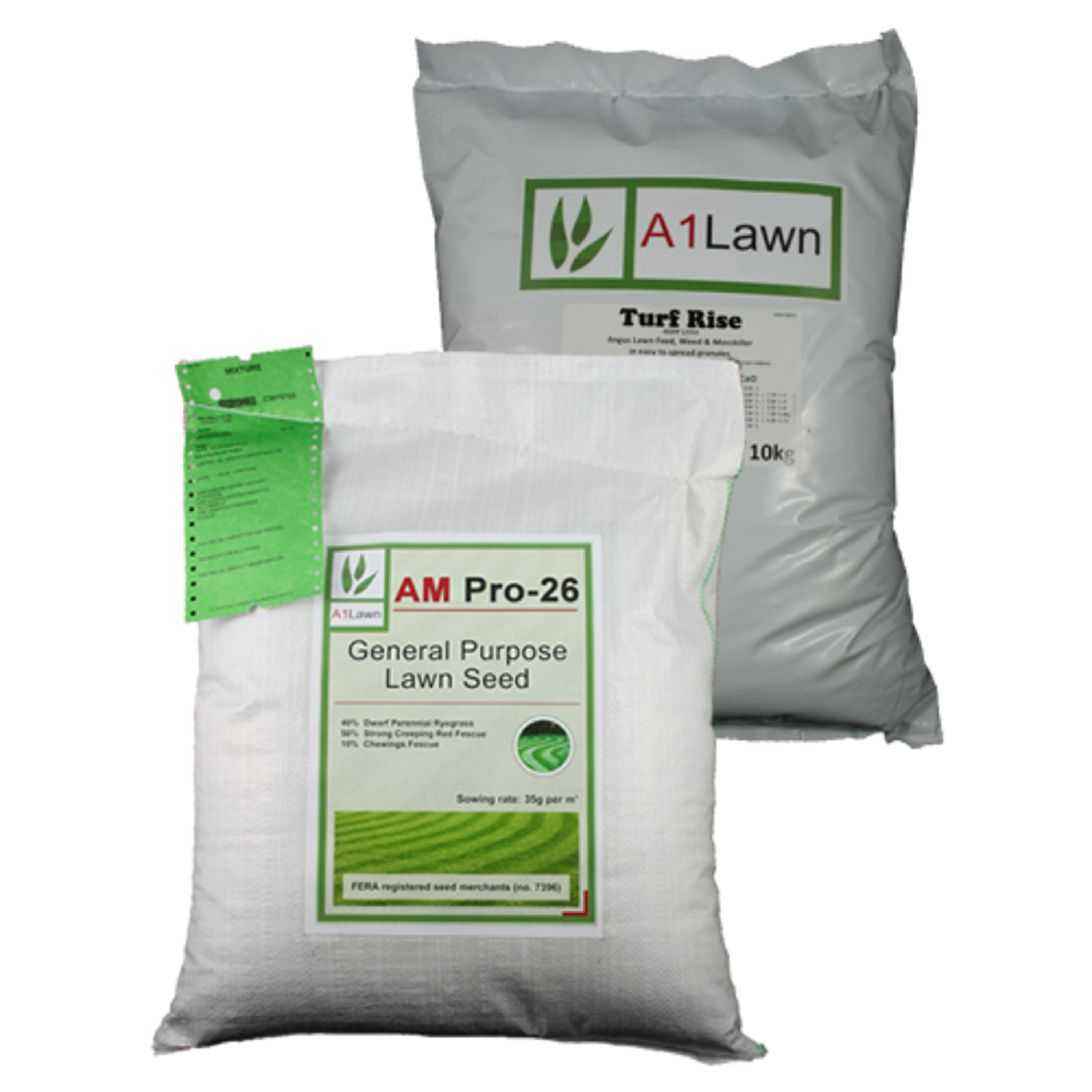 AM Pro26 General Purpose Lawn Grass Seed with Weed, Feed & Moss Killer