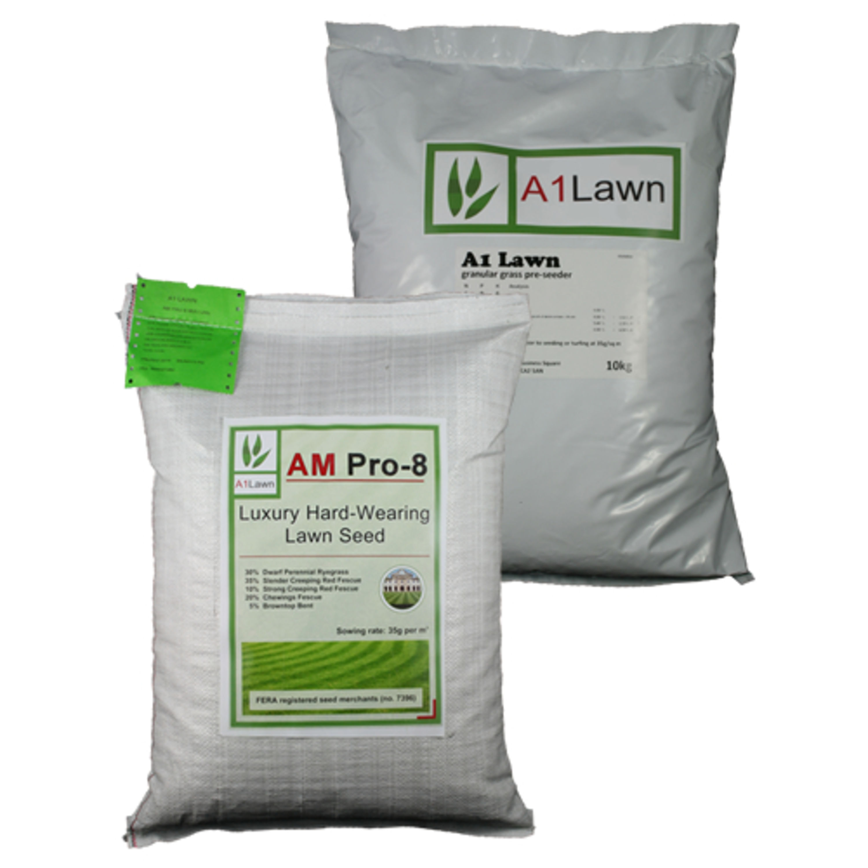 AM Pro-8 Luxury Hard Wearing Lawn Grass Seed & Pre-seeder Fertiliser