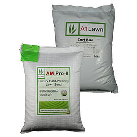 AM Pro-8 Luxury Hard Wearing Lawn Grass Seed with Weed, Feed & Moss Killer 