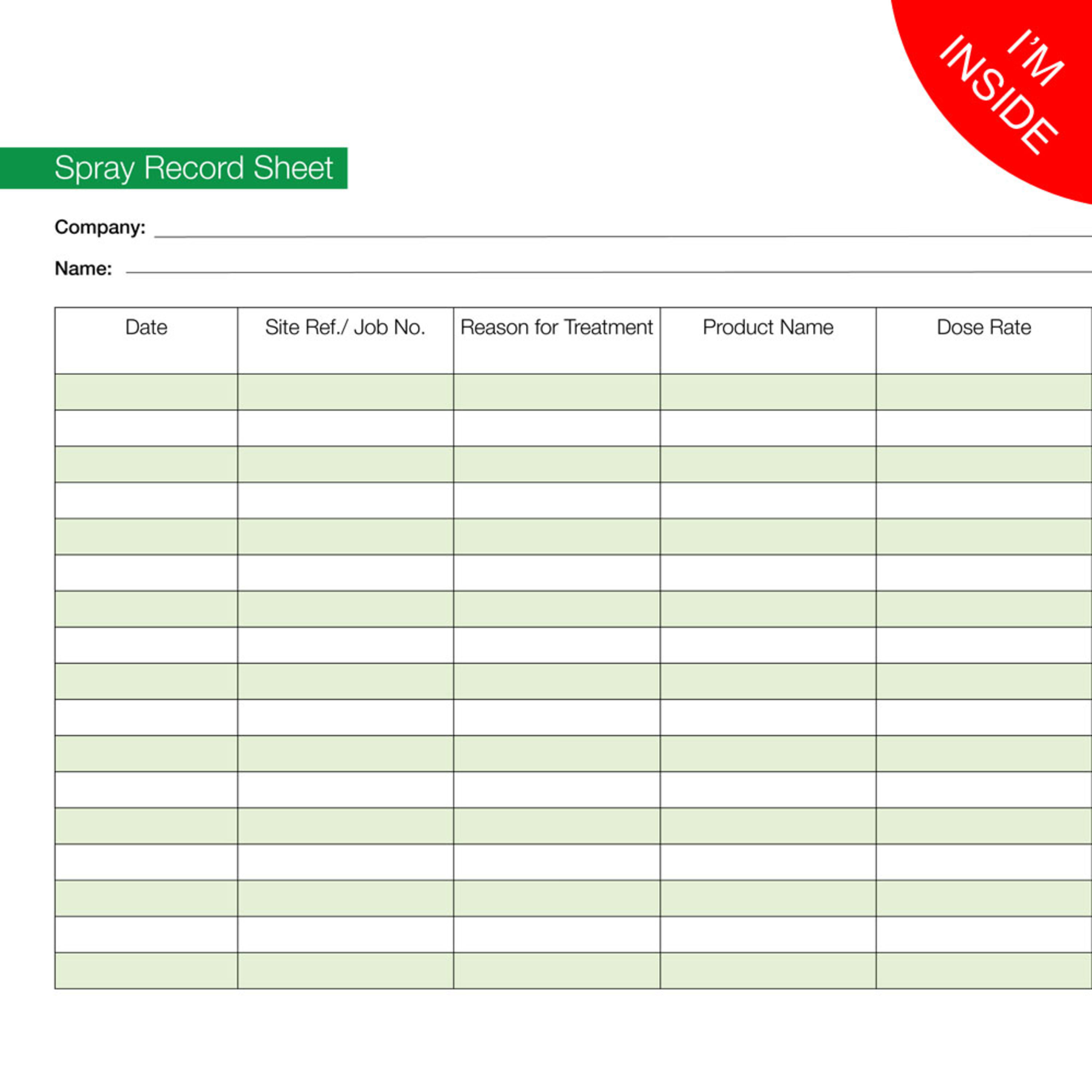 Spray Record Book Records Pesticide Applications