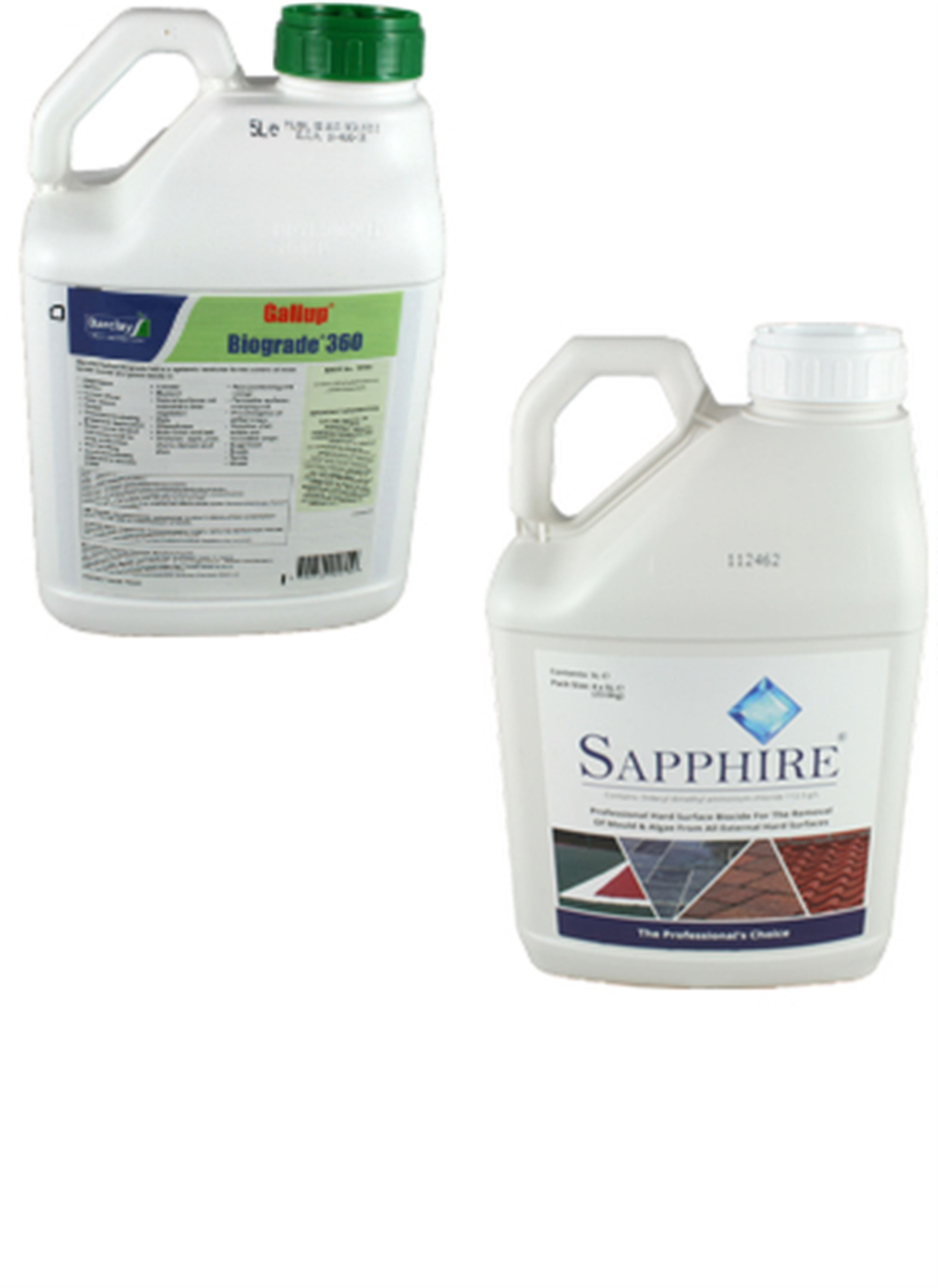 Gallup Biograde 360 Weed Killer and Sapphire Moss Killer & Hard Surface Cleaner A1 Lawn