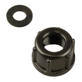 Nozzle Cap Nut 15mm depth x 18mm dia & Rubber Sealing Washer