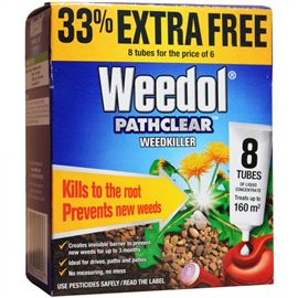 Weedol Pathclear - Contact & Longlasting Domestic Use Weed Killer, Pack of 8 Tubes