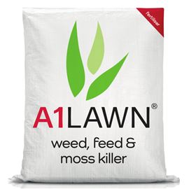 A1 Lawn Double Strength Feed, Weed & Moss Killer [10-2-2+8fe], 10kg (280m2)