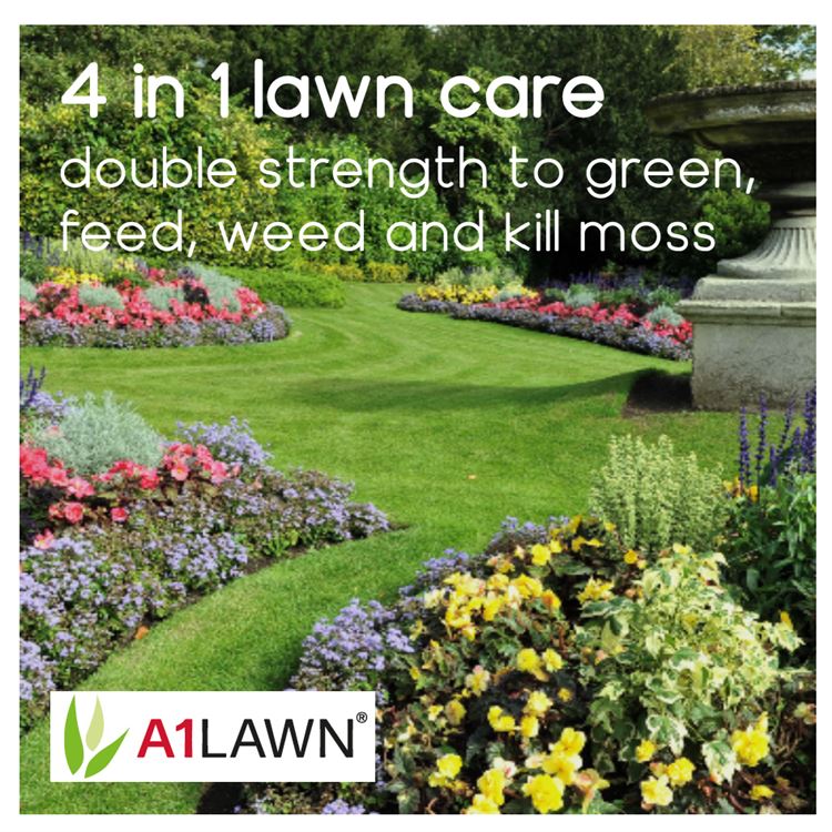 A1 Lawn Double Strength Feed, Weed & Moss Killer [10-2-2+8fe] - 10KG